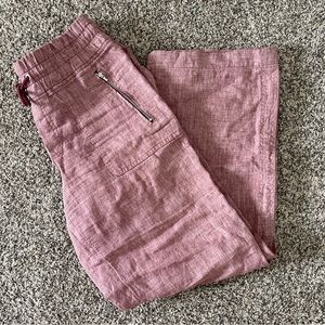 Athelta Cabo Linen Wide Leg Pant Mauve